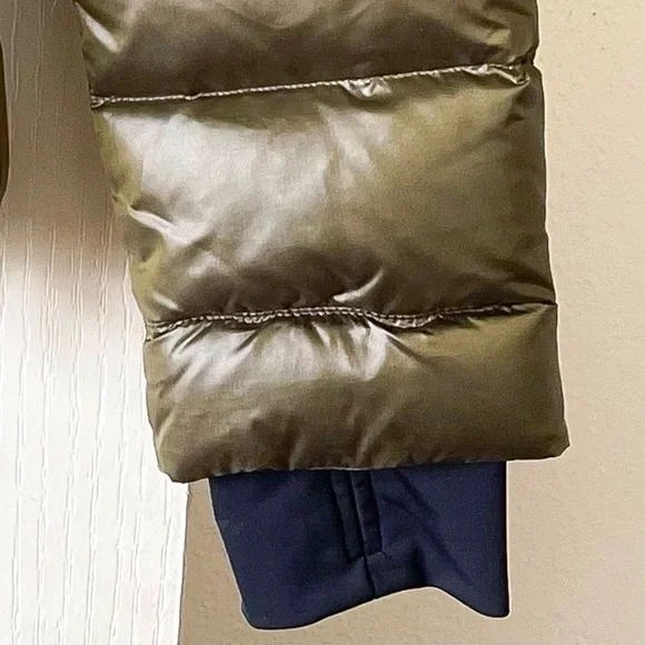 49Winters Shell Hooded Down Puffer Jacket Green Gunmetal Medium EUC - Picture 3 of 13